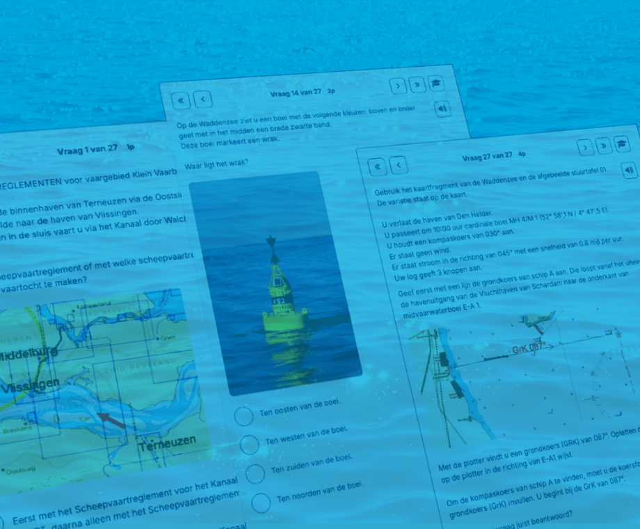 Demo proefexamen Vaarbewijs 2 in webapp